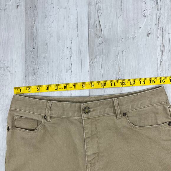 Coldwater Creek Tan Chino Khaki Plain Basic Plain Work School Capri Pants 10 - Picture 8 of 10